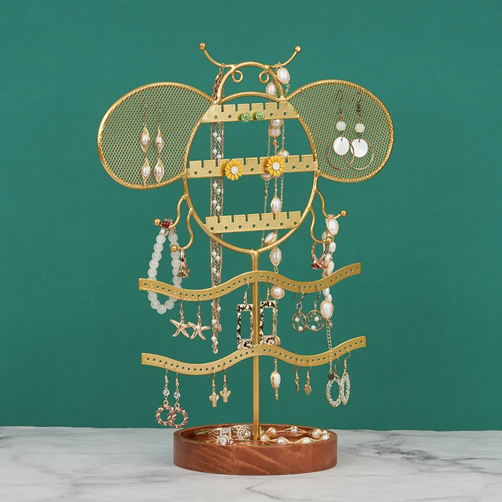 Bee Shaped Iron Jewelry Stand Organizer Stylish Wooden Tray Necklace Holder Bracelet Display Rack Large Capacity Jewelry Display
Bee Shaped Iron Jewelry Stand Organizer Stylish Wooden Tray Necklace Holder Bracelet Display Rack Large Capacity Jewelry Display