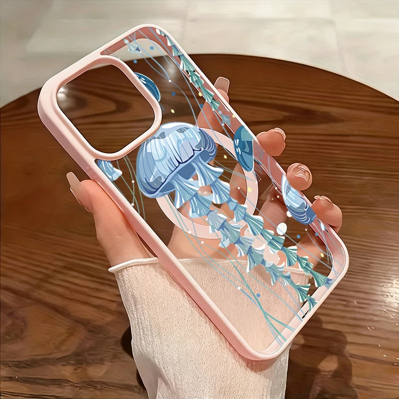 For iPhone 17 16 15 14 13 12 Pro Max 11 Case Blue Jellyfish Pattern Magnetic Clear Cover For iPhone 16 Plus 16E 17E 17 Air Funda
For iPhone 17 16 15 14 13 12 Pro Max 11 Case Blue Jellyfish Pattern Magnetic Clear Cover For iPhone 16 Plus 16E 17E 17 Air Funda