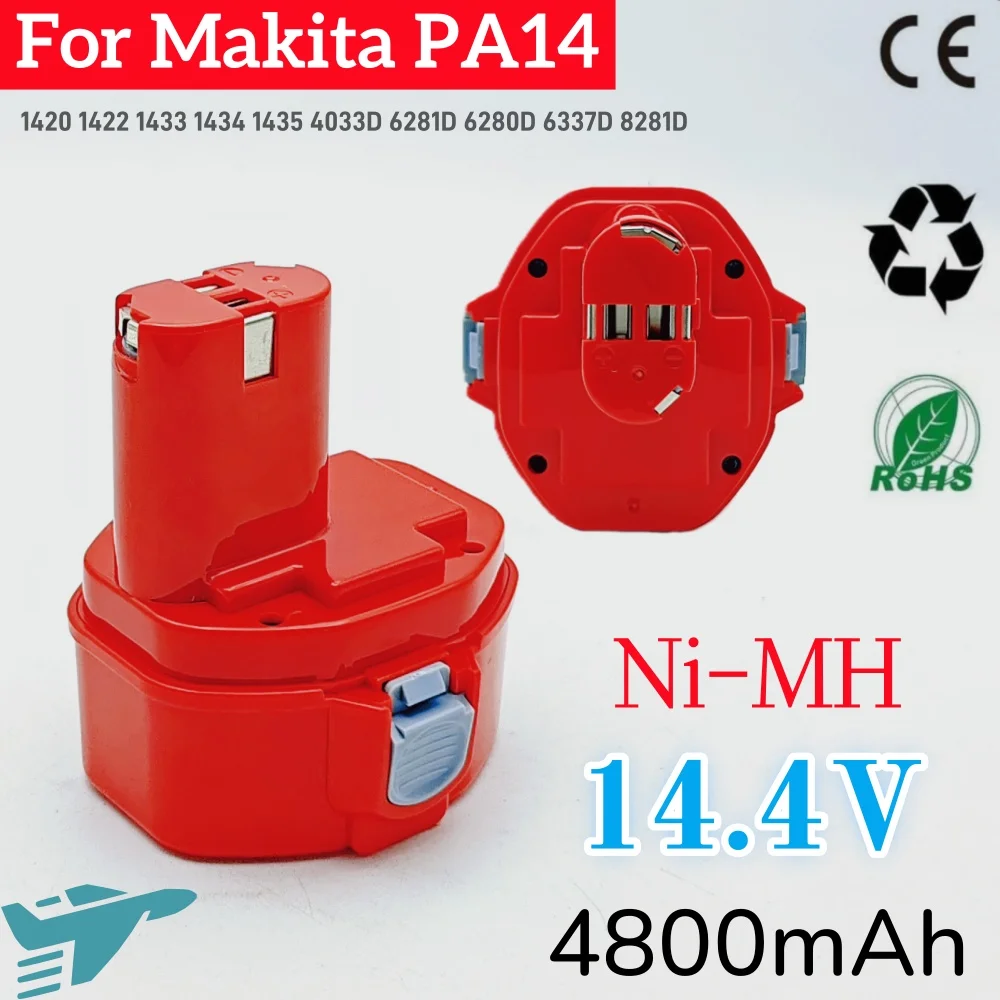 For Makita 14.4V 4.8Ah NiMH battery PA14 1420 1422 1433 1434 1435 1435F 192600-1 193985-8 192699 193157-5 193158-3
For Makita 14.4V 4.8Ah NiMH battery PA14 1420 1422 1433 1434 1435 1435F 192600-1 193985-8 192699 193157-5 193158-3