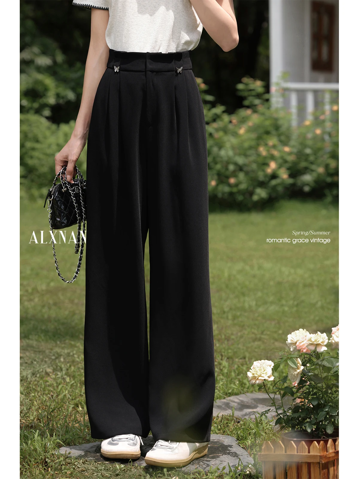 ALXNAN Women's Black Pants Wide-leg Elegant Casual Baggy Pants 2025 Trend Summer Office Lady Loose-fit Female Trousers L558105
ALXNAN Women's Black Pants Wide-leg Elegant Casual Baggy Pants 2025 Trend Summer Office Lady Loose-fit Female Trousers L558105