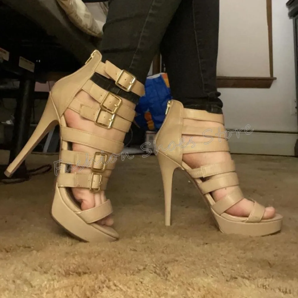 Apricot Buckle Decor Back Zipper Sandals Matte Leather Thin High Heels High Heel Shoes for Women Heels 2025 New Zapatos Para Muj
Apricot Buckle Decor Back Zipper Sandals Matte Leather Thin High Heels High Heel Shoes for Women Heels 2025 New Zapatos Para Muj