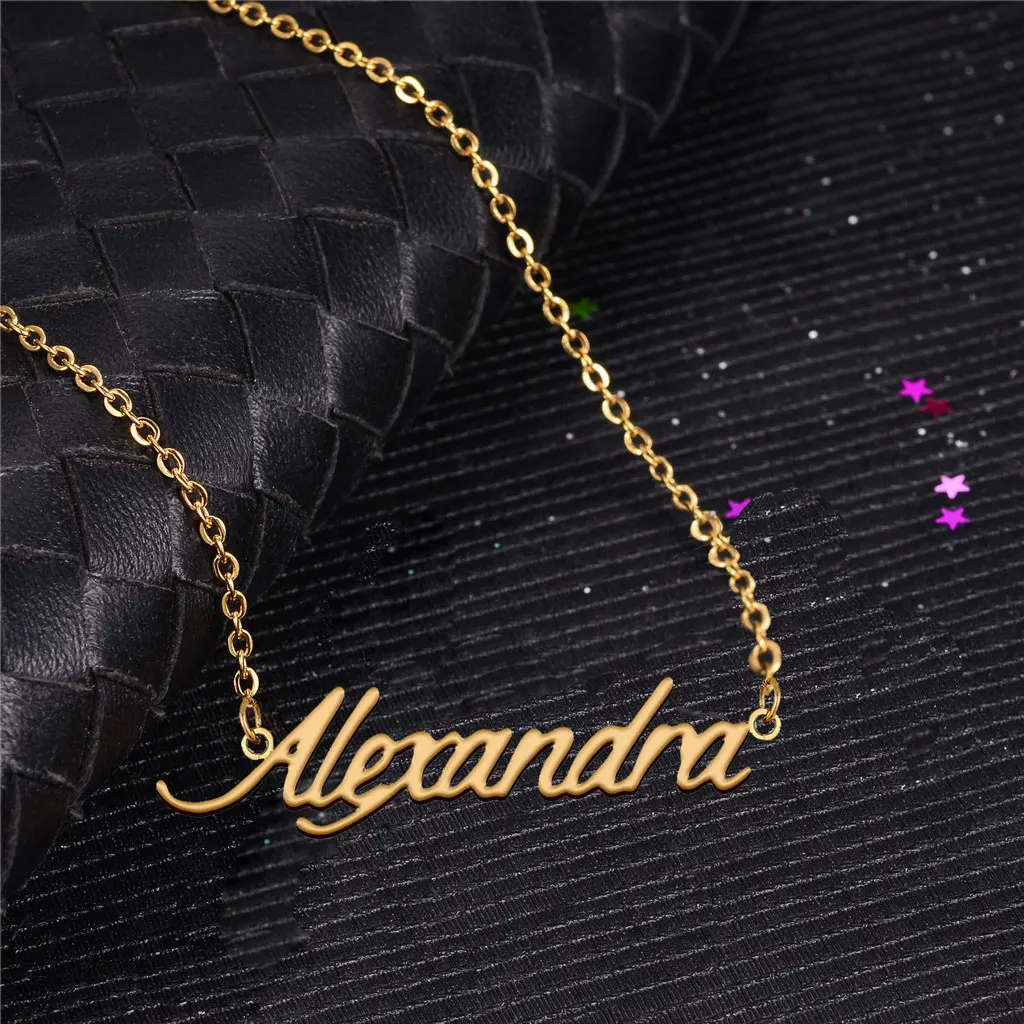 Stainless Steel Personalized Alexandra Name Necklaces for Women Jewelry Gold color Nameplate Pendant for Mothers Girlfriend Gift
Stainless Steel Personalized Alexandra Name Necklaces for Women Jewelry Gold color Nameplate Pendant for Mothers Girlfriend Gift