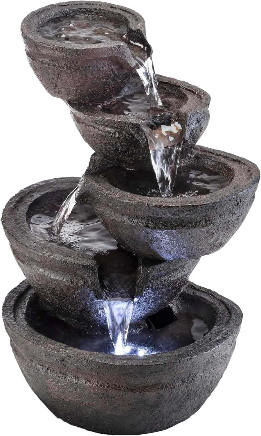13" Indoor Tabletop Water Fountain with LED Lights, Cascading Tiered Bowls, Relaxation Decor for Home Office
13" Indoor Tabletop Water Fountain with LED Lights, Cascading Tiered Bowls, Relaxation Decor for Home Office