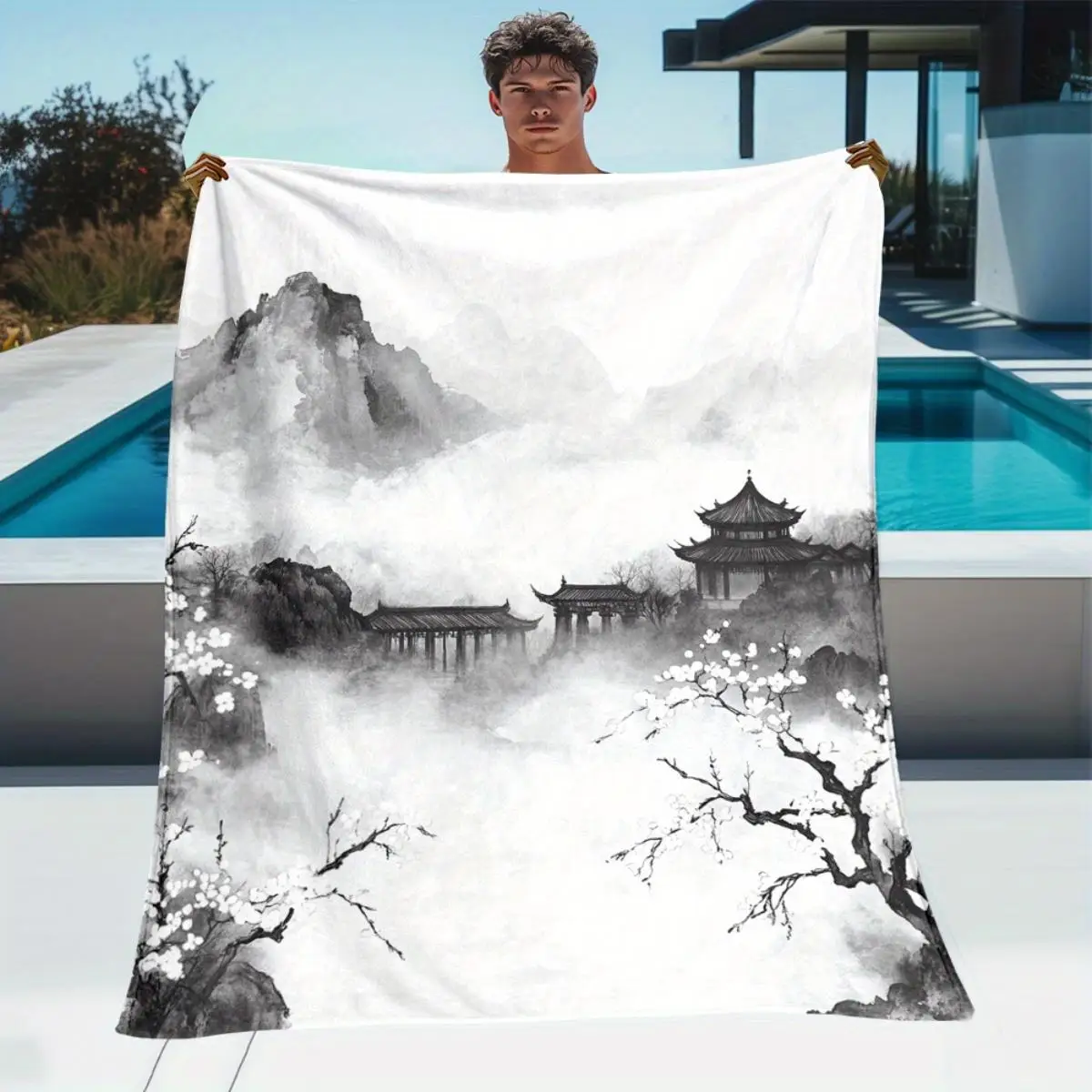 1pc Ink wash landscape pattern blanket, polyester fabric, machine washable, suitable for bedroom and living room.
1pc Ink wash landscape pattern blanket, polyester fabric, machine washable, suitable for bedroom and living room.