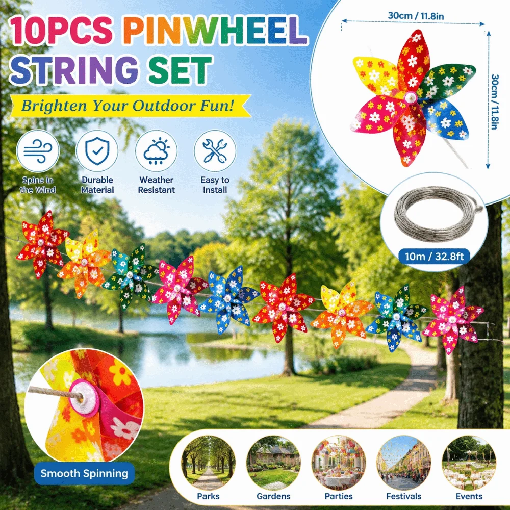 3D Flower Hanging Windmill Decorative String Mounted Colorful Windmill PVC Weather Resistant Outdoor Pinwheel Garden Yard
3D Flower Hanging Windmill Decorative String Mounted Colorful Windmill PVC Weather Resistant Outdoor Pinwheel Garden Yard
