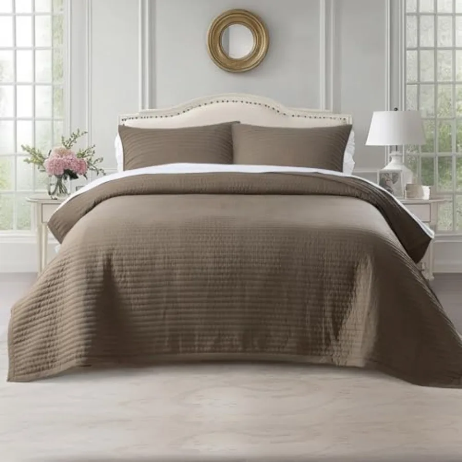 Комплект стеганого покрывала King Size (112"x106") из 3-слойной легкой ткани с эффектом стирки, минималистичный скандинавский дизайн, всесезонный, для кровати California King
Комплект стеганого покрывала King Size (112"x106") из 3-слойной легкой ткани с эффектом стирки, минималистичный скандинавский дизайн, всесезонный, для кровати California King