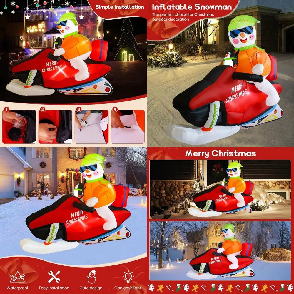 8-Foot Tall Inflatable Christmas Old Man, Santa, Snowman, and Penguin with Racing Car, LED Lights, and Blower for Outdoor Lawn a
8-Foot Tall Inflatable Christmas Old Man, Santa, Snowman, and Penguin with Racing Car, LED Lights, and Blower for Outdoor Lawn a