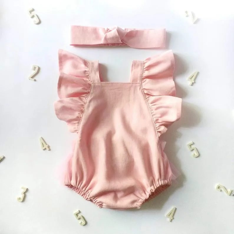 Ins Hot Summer Newborn Cotton Linen Romper Solid Color Mesh Bow Baby Romper
Ins Hot Summer Newborn Cotton Linen Romper Solid Color Mesh Bow Baby Romper