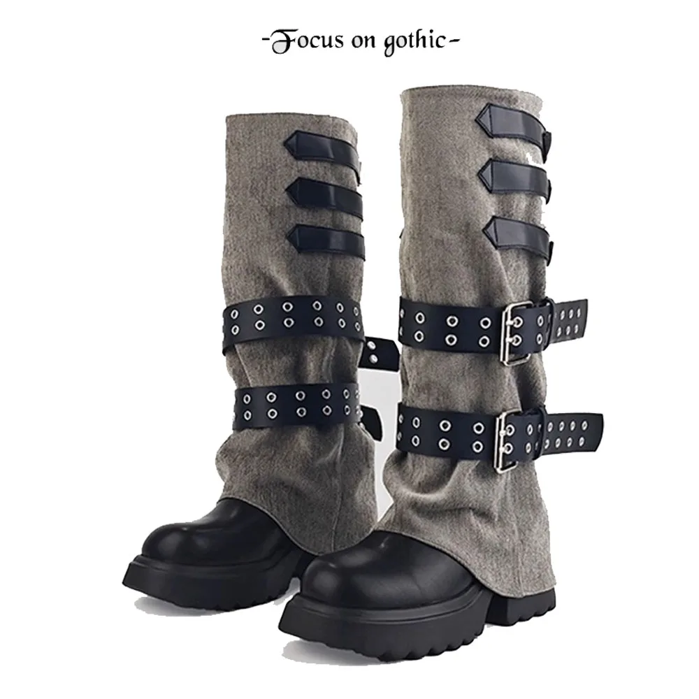 Vintage Soft Denim Leather Rivet Trouser Western Boots Thick-Soled Long Cowboy Boots Buckle Strap Knight Boots Botas Women
Vintage Soft Denim Leather Rivet Trouser Western Boots Thick-Soled Long Cowboy Boots Buckle Strap Knight Boots Botas Women