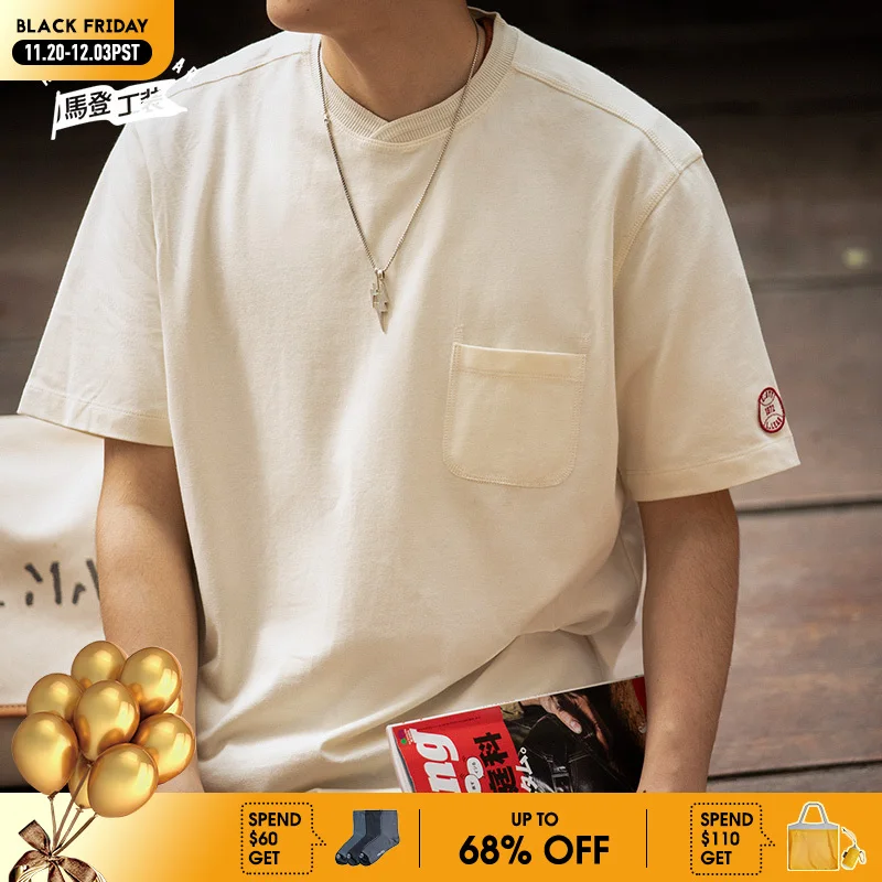 Винтажные хлопковые тяжелые футболки с короткими рукавами Maden для мужчин, летние футболки с карманами и круглым вырезом, свободный крой, базовый универсальный топ
Винтажные хлопковые тяжелые футболки с короткими рукавами Maden для мужчин, летние футболки с карманами и круглым вырезом, свободный крой, базовый универсальный топ