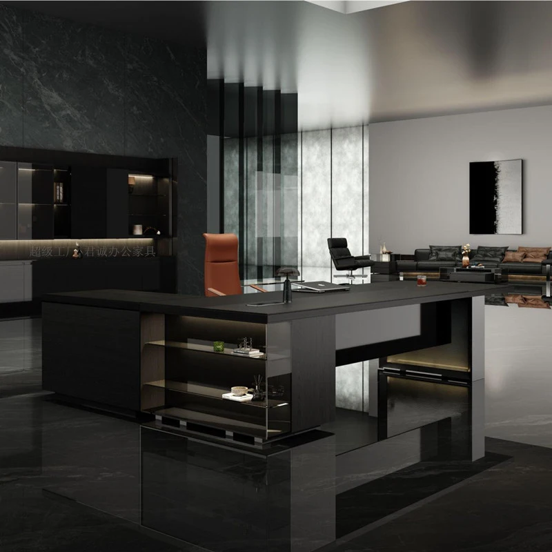 High-end executive desk, CEO's large executive desk, simple modern light luxury with a high-end feel, office's desk
High-end executive desk, CEO's large executive desk, simple modern light luxury with a high-end feel, office's desk