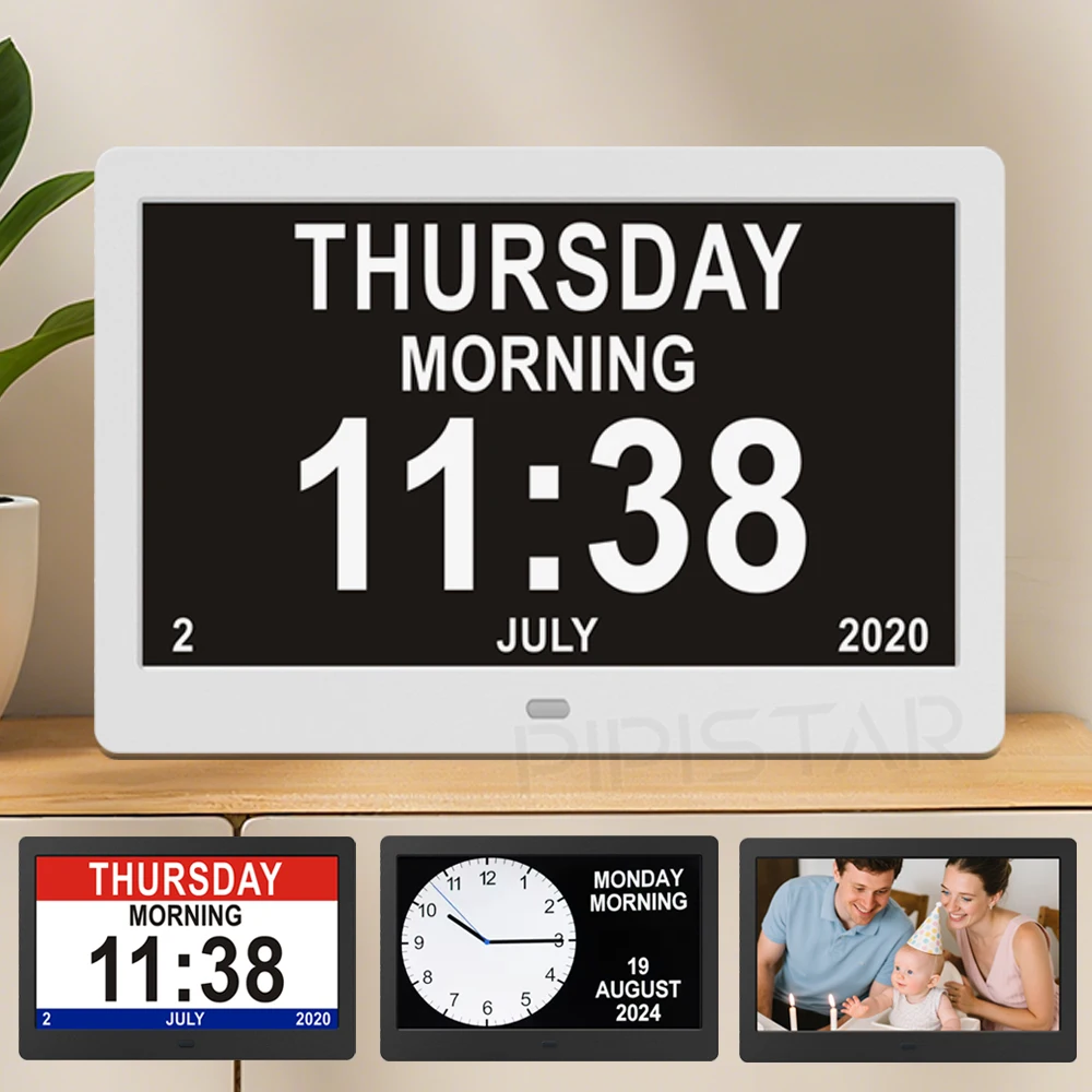 10.1/7- Inch family calendar dementia clock digital photo frame Alarms Medicine Time Reminder for Elder Reminding Work
10.1/7- Inch family calendar dementia clock digital photo frame Alarms Medicine Time Reminder for Elder Reminding Work