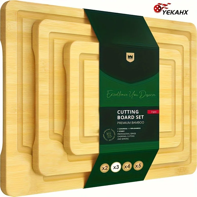 Bamboo Wood Cutting Board - Deep Juice Groove, Ergonomic, Heavy Duty, Easy to Clean, Non-Slip, And Resistant to Crack - Perfect for Kitchen, Restaurant, And Outdoor Use, Father's Day Gift
Bamboo Wood Cutting Board - Deep Juice Groove, Ergonomic, Heavy Duty, Easy to Clean, Non-Slip, And Resistant to Crack - Perfect for Kitchen, Restaurant, And Outdoor Use, Father's Day Gift