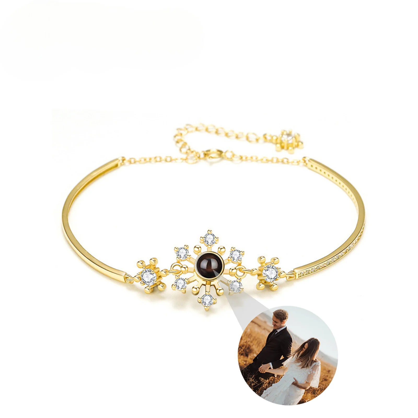 Trendy Rhinestone Flower Bangles Women Personalized Projection Jewelry 925 Sliver Custom Photo Bracelets Memorial Gift for Mom
Trendy Rhinestone Flower Bangles Women Personalized Projection Jewelry 925 Sliver Custom Photo Bracelets Memorial Gift for Mom