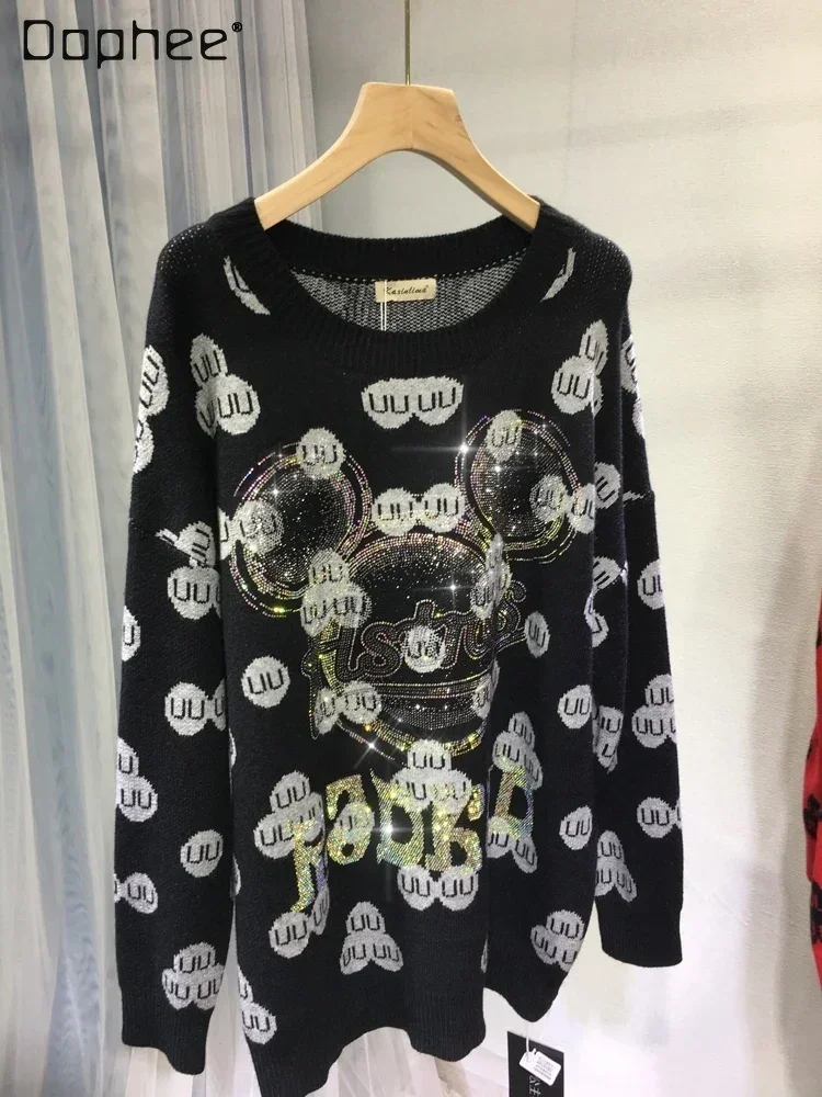Heavy Hot Drilling Thickened Warm Cute Cartoon Sweater for Women 2023 Autumn Winter New Loose Mid-Length Pullover Sweater Female
Heavy Hot Drilling Thickened Warm Cute Cartoon Sweater for Women 2023 Autumn Winter New Loose Mid-Length Pullover Sweater Female