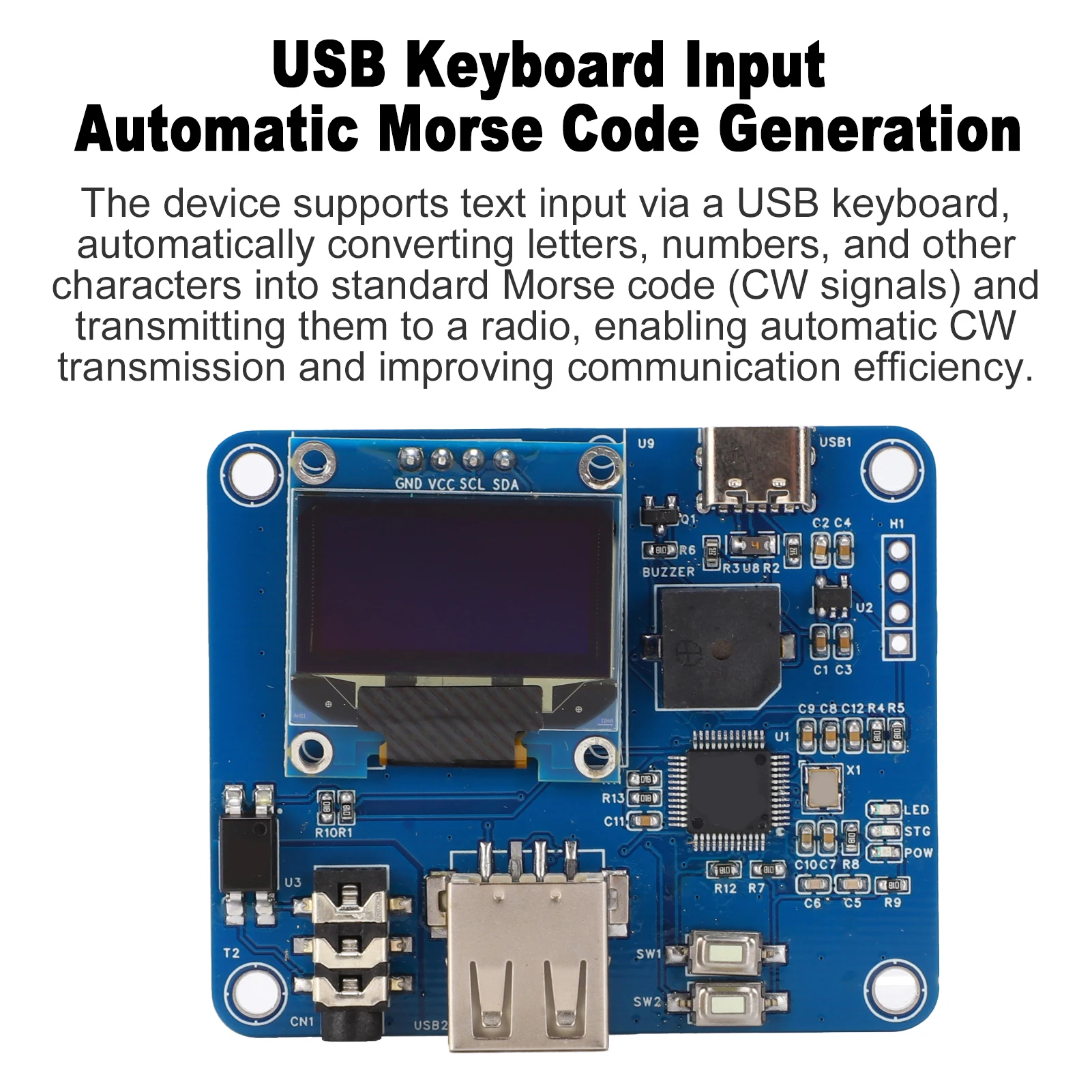 Amateur Radio CW Trainer CW Practice Keyboard with OLED Display and USB Interface Morse Keyer for Training
Amateur Radio CW Trainer CW Practice Keyboard with OLED Display and USB Interface Morse Keyer for Training