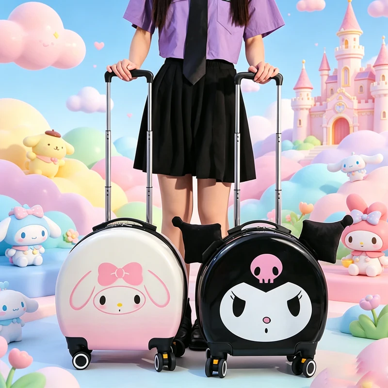 New Kuromi Girl's Luggage My Melody Kawaii Travel Case Student Suitcase Universal Wheel Boarding Box Cartoon Cinnamoroll
New Kuromi Girl's Luggage My Melody Kawaii Travel Case Student Suitcase Universal Wheel Boarding Box Cartoon Cinnamoroll