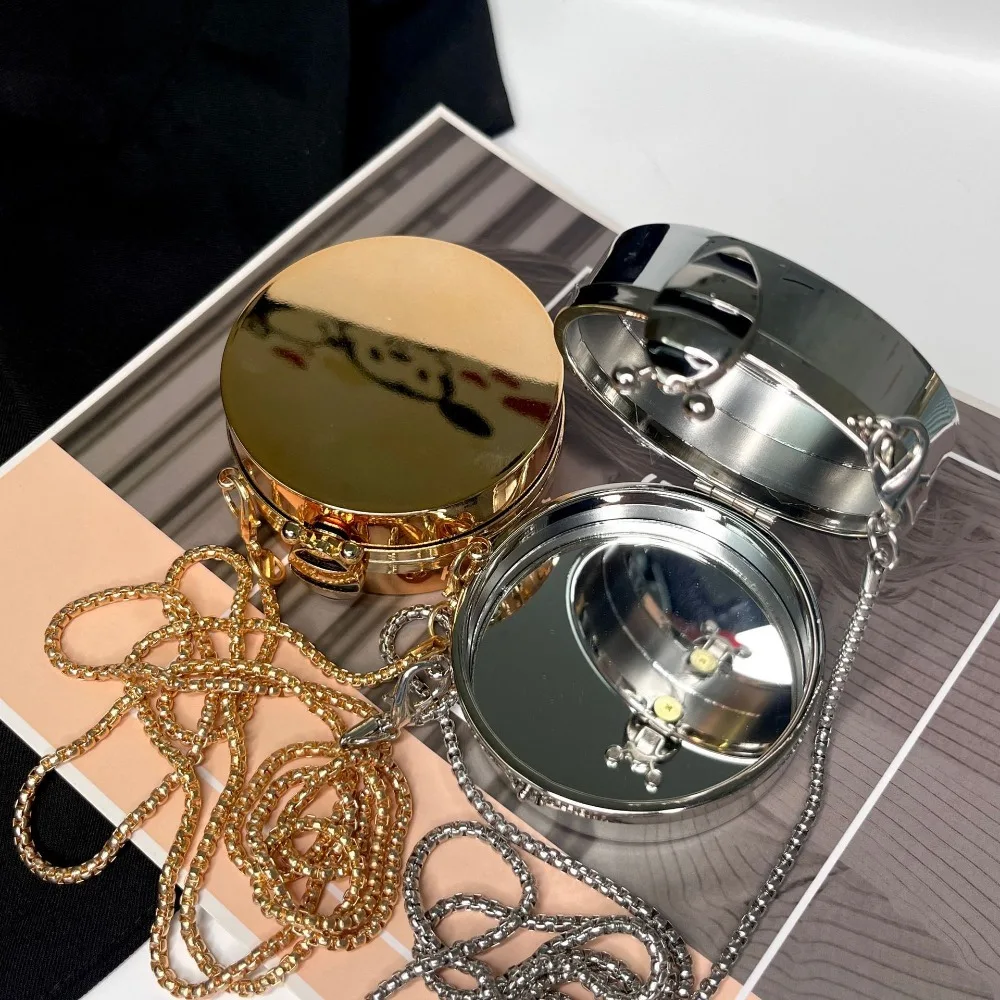 Fashion Korean Style Round Crossbody Bags Gold/Silver Luxury Mini Banquet Chain Bag Shinny Elegant Women Purse Girls
Fashion Korean Style Round Crossbody Bags Gold/Silver Luxury Mini Banquet Chain Bag Shinny Elegant Women Purse Girls