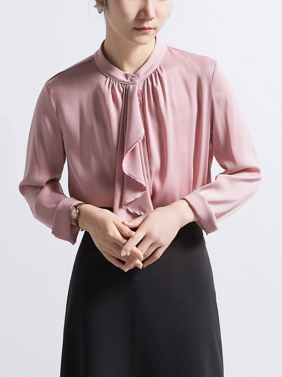 CHICBLISS Pink Long Sleeve Shirt Women's Spring Autumn Stand Collar Knot Sash Commute Professional Ladylike Blouse
CHICBLISS Pink Long Sleeve Shirt Women's Spring Autumn Stand Collar Knot Sash Commute Professional Ladylike Blouse
