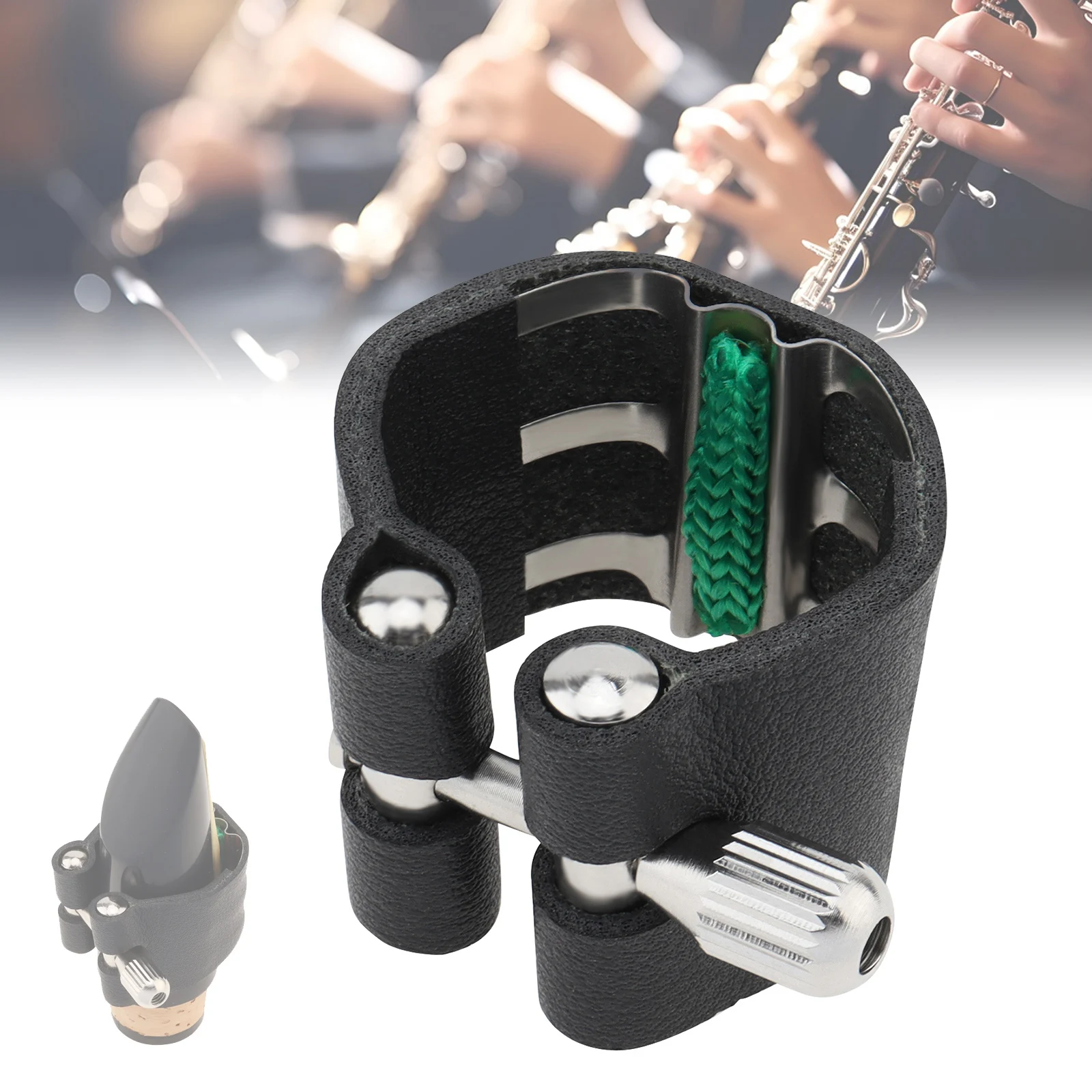 Soft Leather Shock-absorbing Clarinet Mouthpiece Ligature for B Flat Clarinet with Adjustable Screws, Fastener
Soft Leather Shock-absorbing Clarinet Mouthpiece Ligature for B Flat Clarinet with Adjustable Screws, Fastener