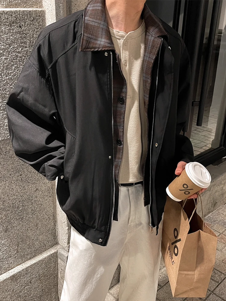 American Retro Plaid Collar Splicing Jaet Men Spring Autumn Cleanfit Fake Two-Piece ort Baseball Sle Zipper Closure
American Retro Plaid Collar Splicing Jaet Men Spring Autumn Cleanfit Fake Two-Piece ort Baseball Sle Zipper Closure