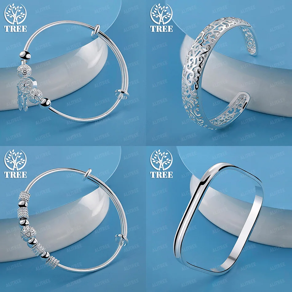 Fashion Classic 925 Sterling Silver Square Feather Beads Round Open Bangles Women's Fine Jewelry Accessories Birthday Party Gift
Fashion Classic 925 Sterling Silver Square Feather Beads Round Open Bangles Women's Fine Jewelry Accessories Birthday Party Gift