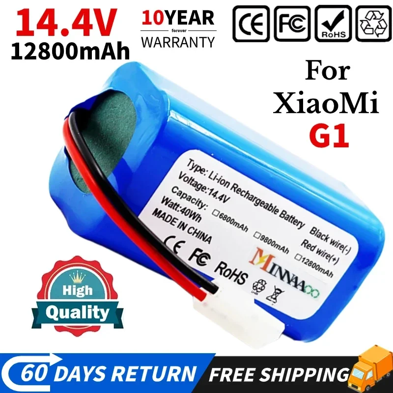 14.4V/14.8V 9800mAh Replacement Lithium Battery For XIOMI MIJIA Mi Robot Vacuum-Mop Essential G1 MJSTG1, SKV4136GL
14.4V/14.8V 9800mAh Replacement Lithium Battery For XIOMI MIJIA Mi Robot Vacuum-Mop Essential G1 MJSTG1, SKV4136GL