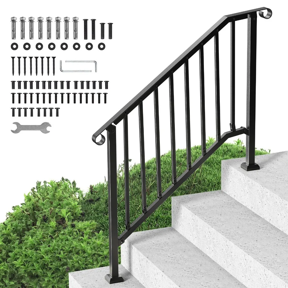 Outdoor Handrail, 3-4 Step Handrails for Outdoor for Seniors Porch Deck Black Retro Arch, Outdoor Stair Railing
Outdoor Handrail, 3-4 Step Handrails for Outdoor for Seniors Porch Deck Black Retro Arch, Outdoor Stair Railing