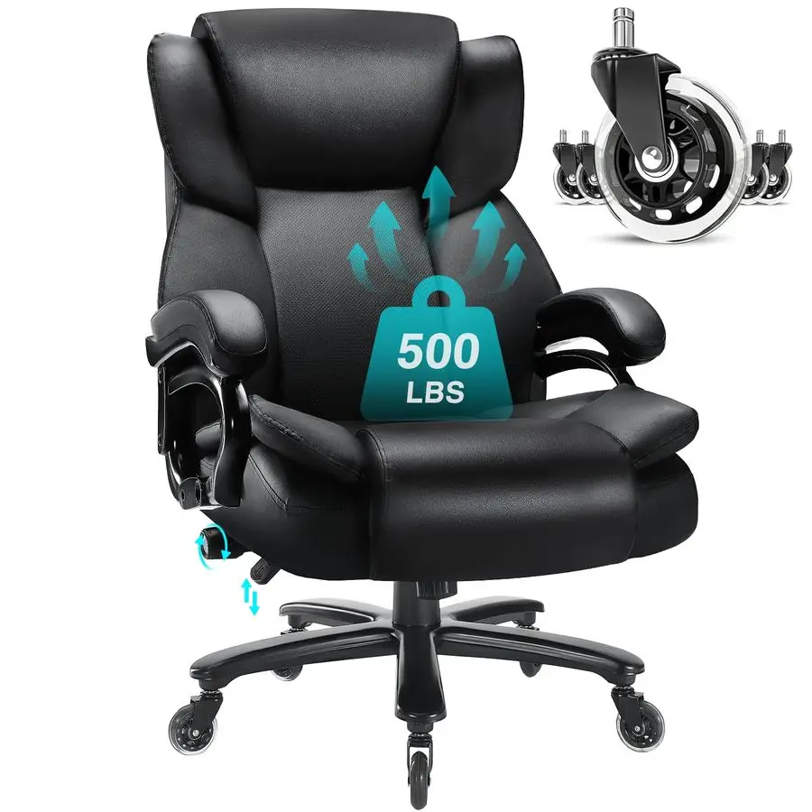 500lbs Big and Tall Office Chair, Heavy Duty Office Chair for Heavy People, High Back Executive Desk Chair with Adj Customizable
500lbs Big and Tall Office Chair, Heavy Duty Office Chair for Heavy People, High Back Executive Desk Chair with Adj Customizable