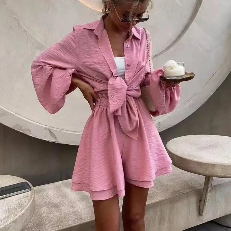 America Street Holiday Casual Loose Short Sets for Women 2 Piece Sets Womens Outfits Vintage Fashion Shorts Suits Woman Summer
America Street Holiday Casual Loose Short Sets for Women 2 Piece Sets Womens Outfits Vintage Fashion Shorts Suits Woman Summer