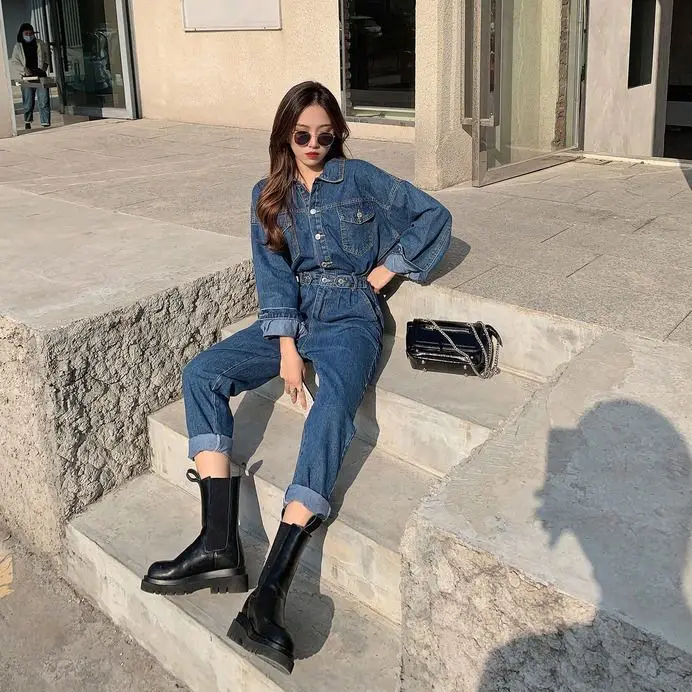 2025 Spring Denim Women Jumpsuit Straight Vintage Patch Pockets Long Sleeve Long Jumpsuits Female Elegant Fashion Chic Outfits
2025 Spring Denim Women Jumpsuit Straight Vintage Patch Pockets Long Sleeve Long Jumpsuits Female Elegant Fashion Chic Outfits