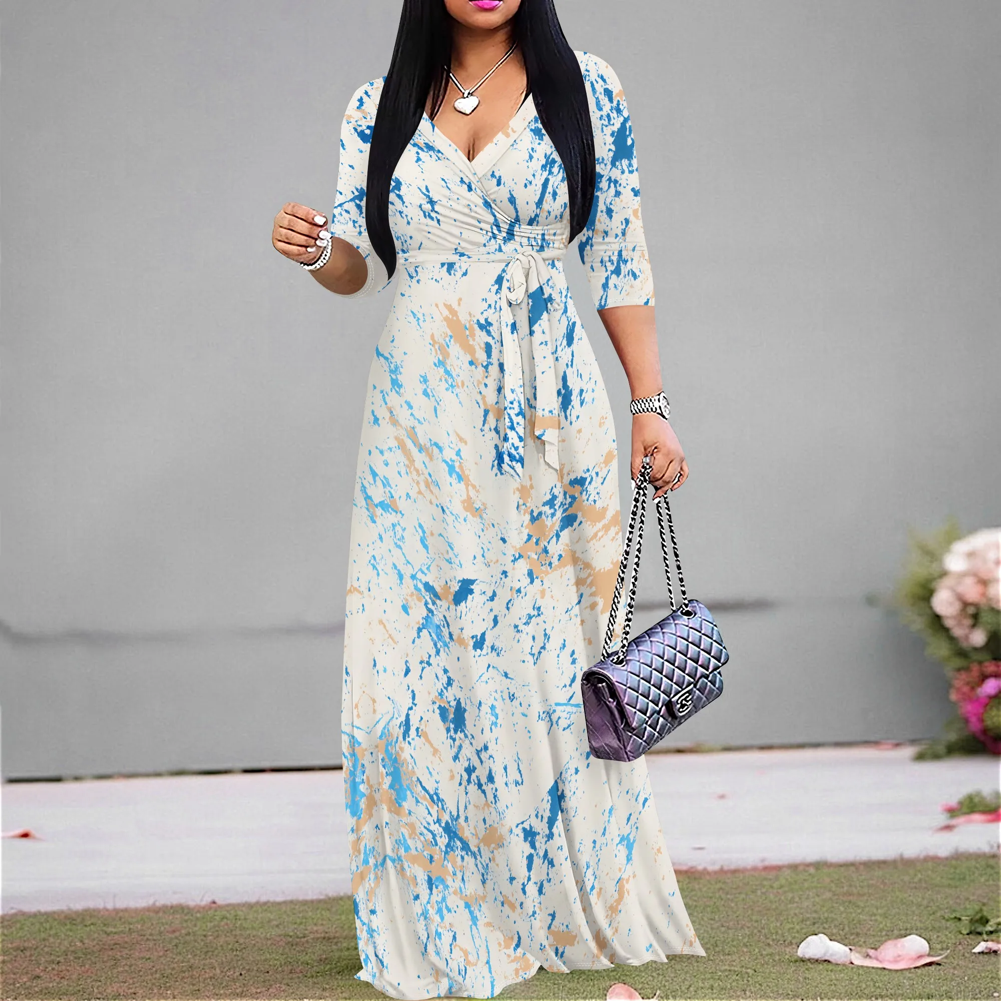Soft Watercolor Print Maxi Dress for Women V Neck Belted Waist Long Dress for Vacation Party Spring 2025 XS-3XL
Soft Watercolor Print Maxi Dress for Women V Neck Belted Waist Long Dress for Vacation Party Spring 2025 XS-3XL