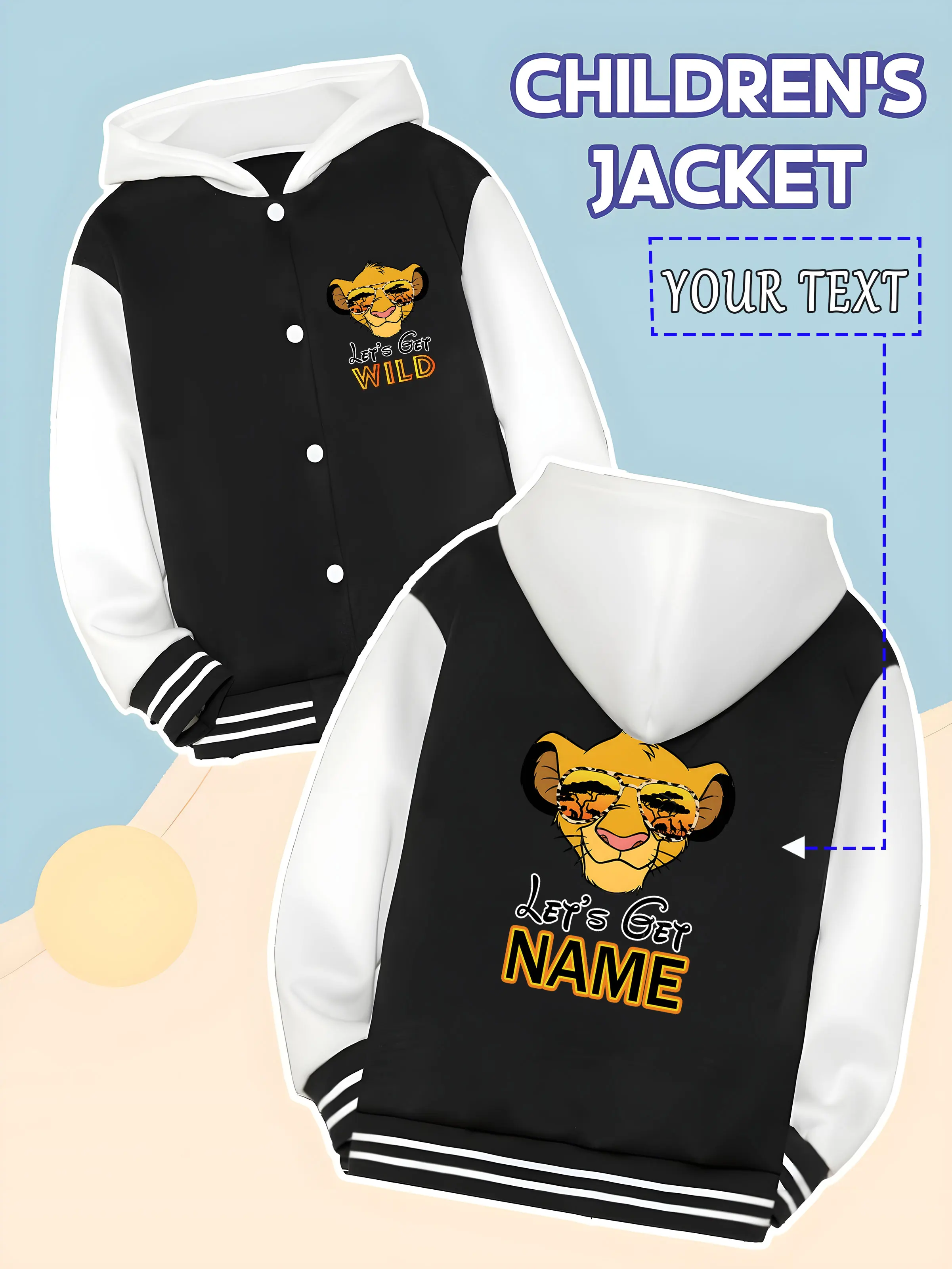 MINISO Disney Lion King Simba cool children's baseball jacket - Simba wears sunglasses to show off his handsomeness, fashionable
MINISO Disney Lion King Simba cool children's baseball jacket - Simba wears sunglasses to show off his handsomeness, fashionable