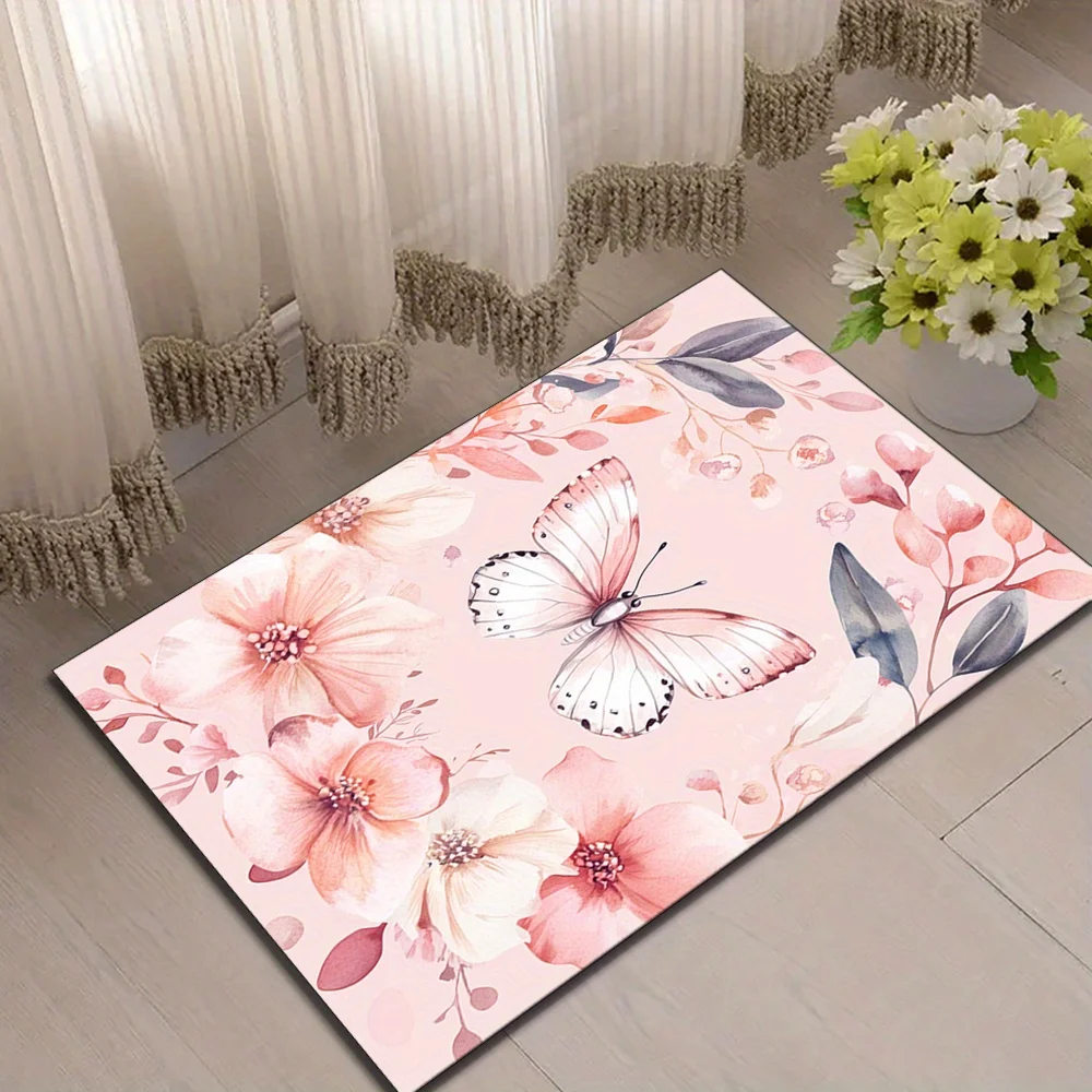 1 piece butterfly pattern floral rug - machine washable, crystal velvet, suitable for living room, bedroom decoration
1 piece butterfly pattern floral rug - machine washable, crystal velvet, suitable for living room, bedroom decoration