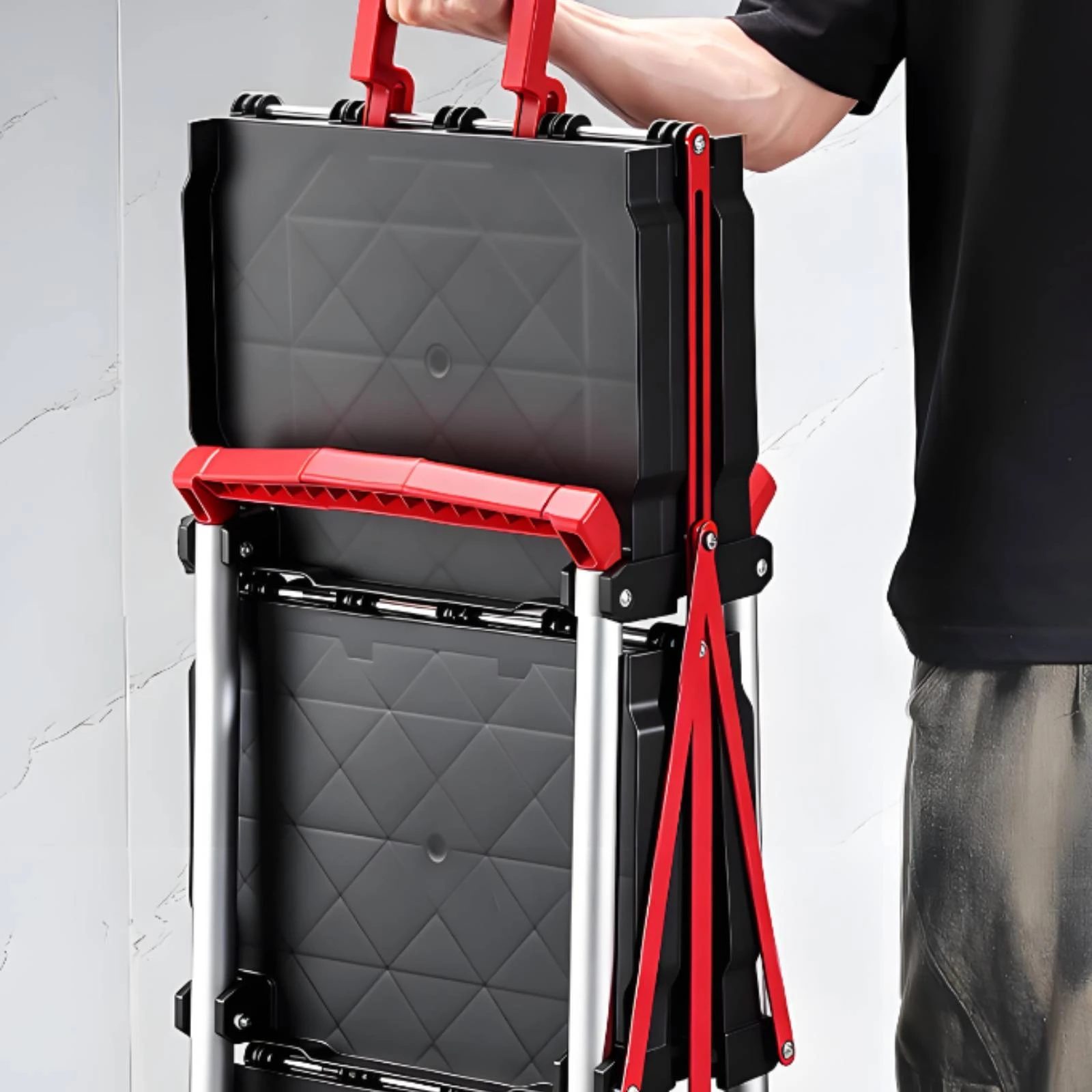 Foldable Three-Tier Tool Trolley Swivel Caster Wheels Three-Tier Utility Trolley Rolling Tool Trolley Tray-Style Frame Red
Foldable Three-Tier Tool Trolley Swivel Caster Wheels Three-Tier Utility Trolley Rolling Tool Trolley Tray-Style Frame Red