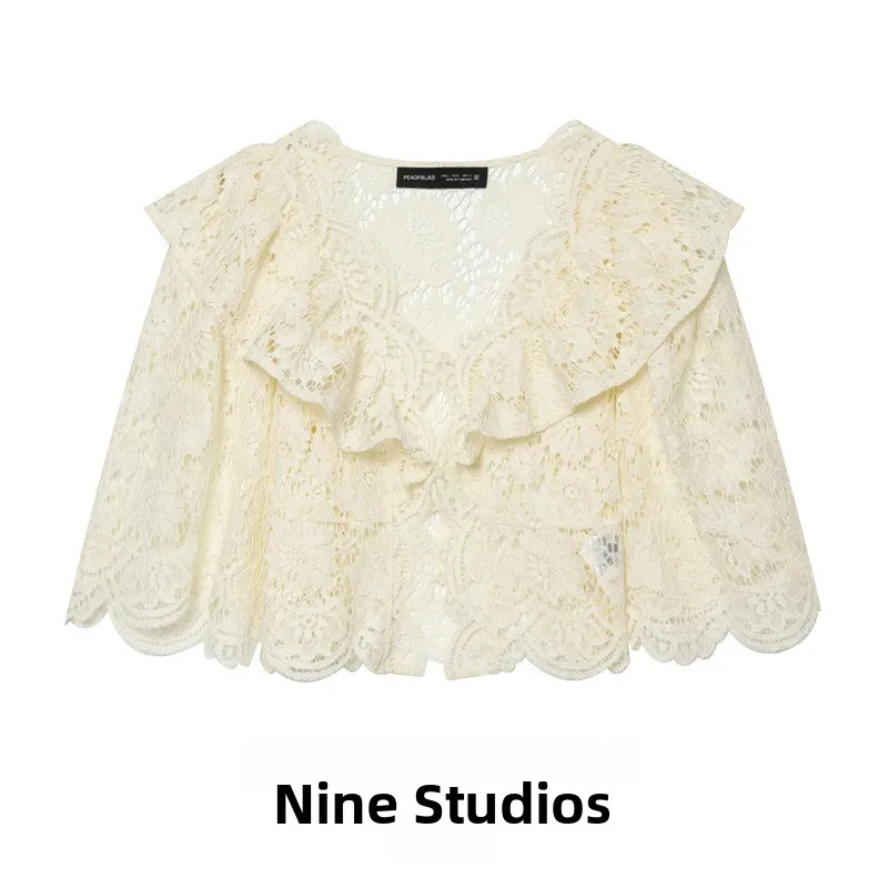 Casual Lace Hollow out Loose Hem Shirt Women's Short Style European Fashion Breathable Skin-Friendly V-Neck Five-Quarter Sleeve
Casual Lace Hollow out Loose Hem Shirt Women's Short Style European Fashion Breathable Skin-Friendly V-Neck Five-Quarter Sleeve