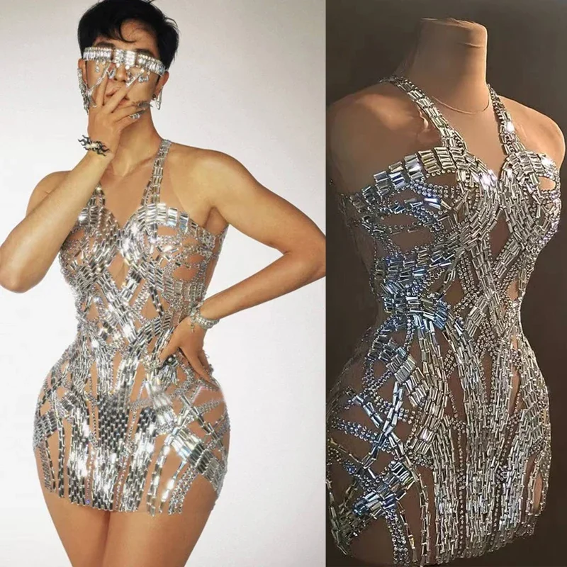 Rhinestones Dress Sexy Gogo Dancer Costume Women Singer Jazz Dance Outfits Stage show Shiny Sequins Performance Wear
Rhinestones Dress Sexy Gogo Dancer Costume Women Singer Jazz Dance Outfits Stage show Shiny Sequins Performance Wear
