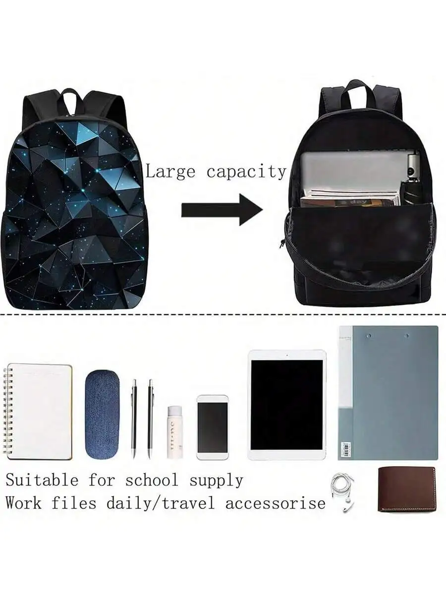 Large Capacity Geometric Pattern Backpack For School Work Travel Hiking Camping
Large Capacity Geometric Pattern Backpack For School Work Travel Hiking Camping