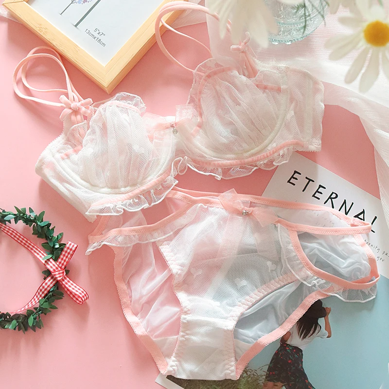 Sexy Ultra Thin Mesh Lingerie Romantic Pure Desire Temptation Bra Set White No Sponge Pad Bralette with Panty Suit
Sexy Ultra Thin Mesh Lingerie Romantic Pure Desire Temptation Bra Set White No Sponge Pad Bralette with Panty Suit