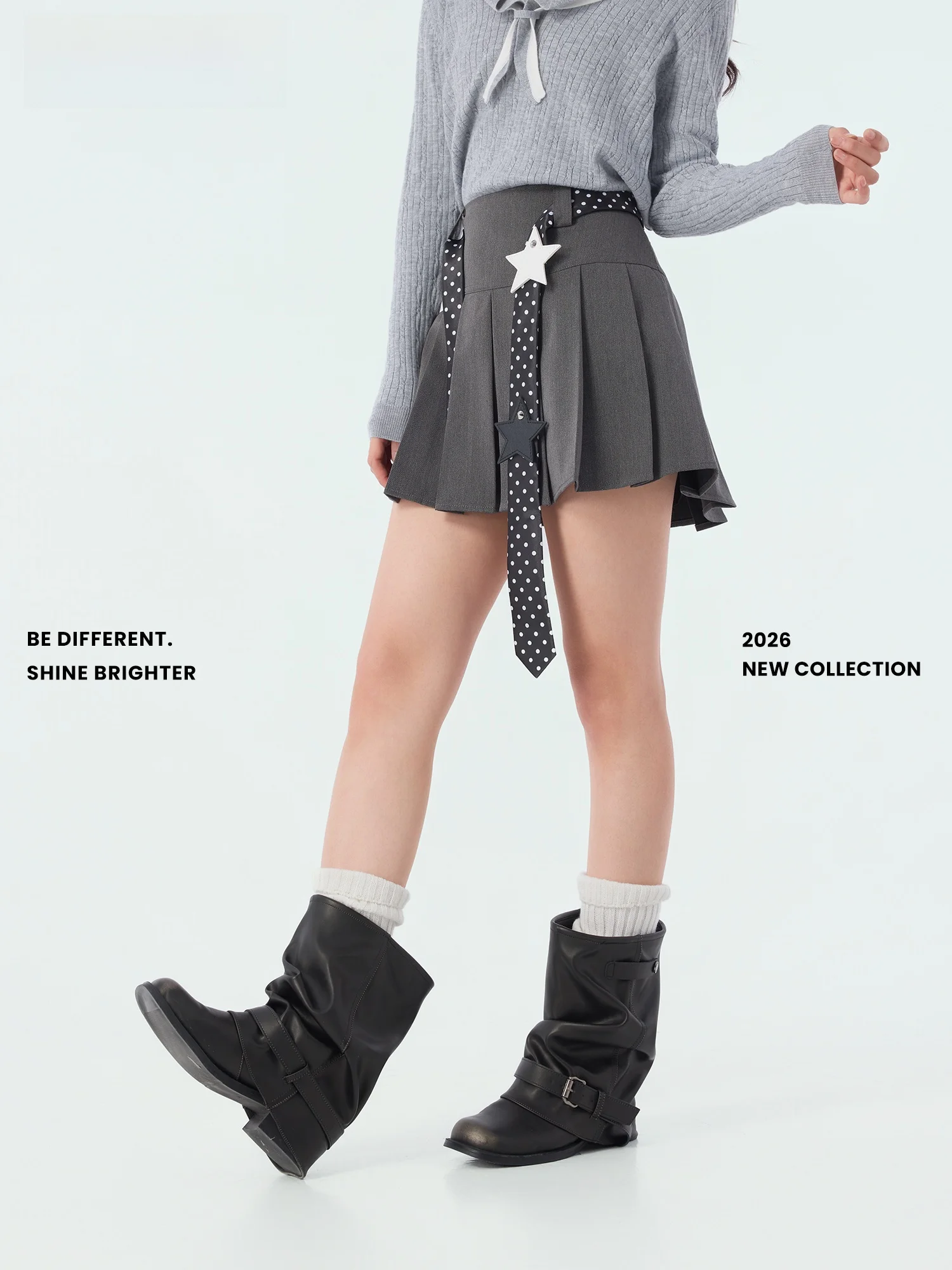 Юбка с высокой талией и плиссировкой в корейском стиле, с поясом, в горошек, весенняя новинка, женская мода
Юбка с высокой талией и плиссировкой в корейском стиле, с поясом, в горошек, весенняя новинка, женская мода