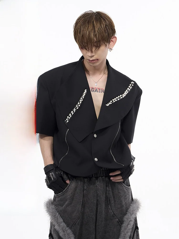 Pearl ort Suit Jaet for Men Summer Ba Open High-End ort Sve oulder Pad Western Sle Faion Urban Breathable
Pearl ort Suit Jaet for Men Summer Ba Open High-End ort Sve oulder Pad Western Sle Faion Urban Breathable