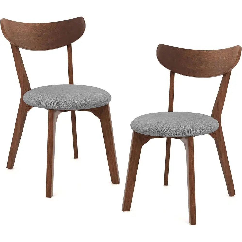Set of 2 Upholstered Dining Chairs: Walnut Wood, Ergonomic Curved Backrest, Rubber Wood Legs, Mid-Century Modern Style
Set of 2 Upholstered Dining Chairs: Walnut Wood, Ergonomic Curved Backrest, Rubber Wood Legs, Mid-Century Modern Style