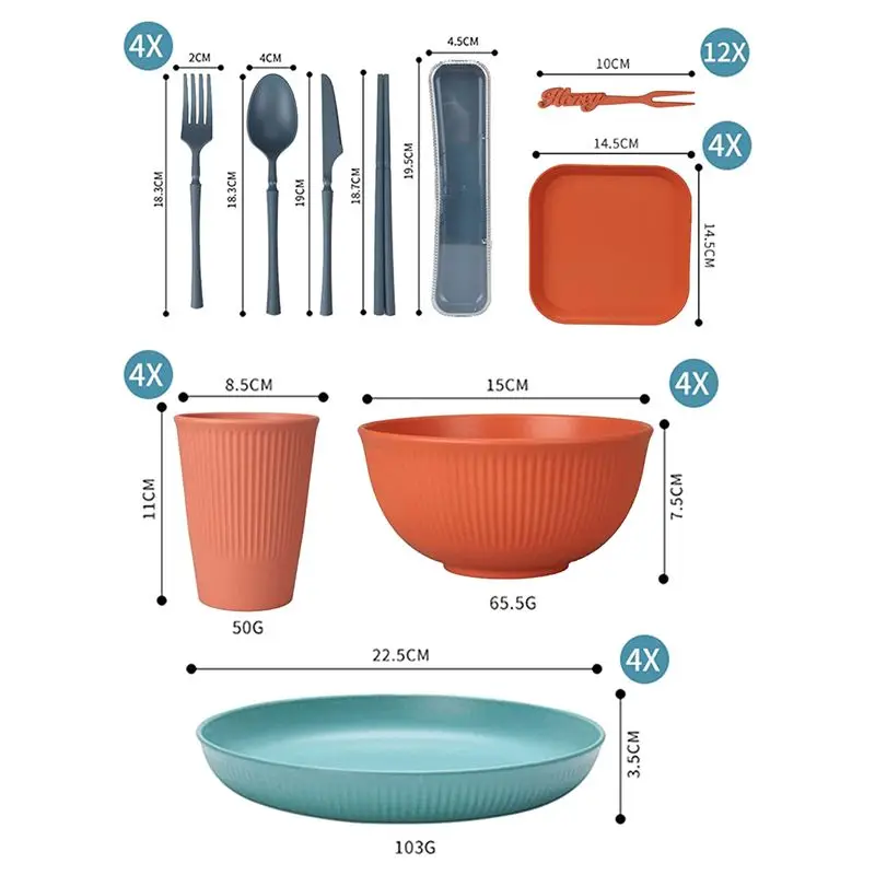 A20I 48Pcs Unbreakable Dinnerware Sets for 4 People, Camping Plates and Bowls Set, Picnic Dinner Sets, Serving Plates
A20I 48Pcs Unbreakable Dinnerware Sets for 4 People, Camping Plates and Bowls Set, Picnic Dinner Sets, Serving Plates