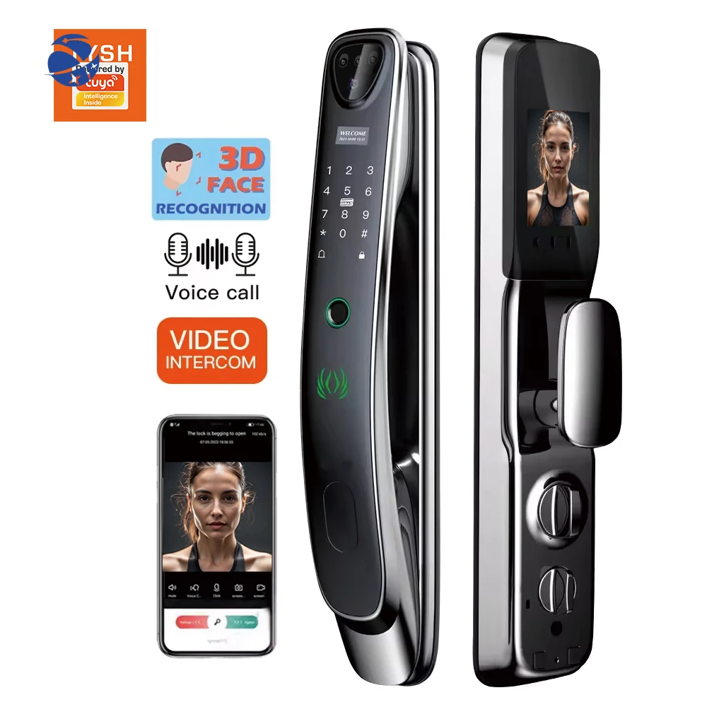 TYSH Smart Door Lock Fingerprint Home Security Digital Tuya Camera Lock Wifi Smart Lock With Camera
TYSH Smart Door Lock Fingerprint Home Security Digital Tuya Camera Lock Wifi Smart Lock With Camera