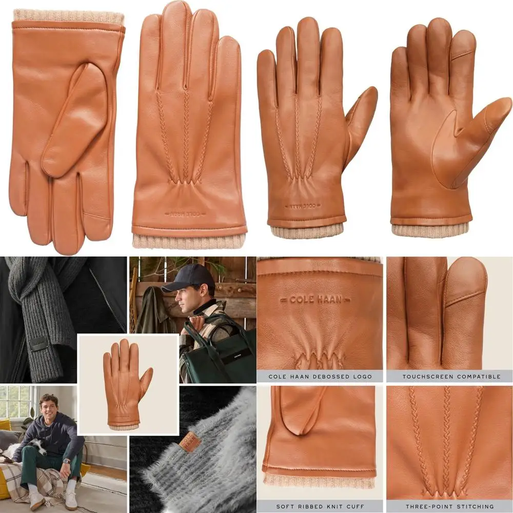 Роскошные мужские кожаные перчатки от Cole Haan с сенсорным экраном, совместимым с большим пальцем и указательным пальцем
Роскошные мужские кожаные перчатки от Cole Haan с сенсорным экраном, совместимым с большим пальцем и указательным пальцем
