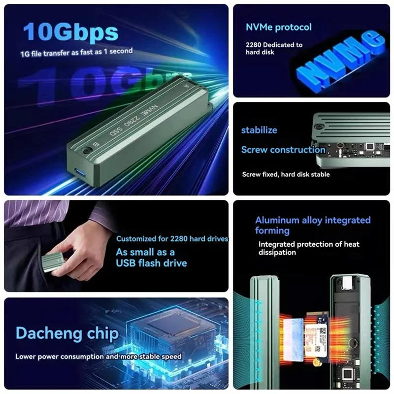 Корпус SSD CS-M.2 NVME Внешний корпус USB3.1 10 Гбит/с Корпус жесткого диска NVME Коробка-адаптер Поддержка 2280
Корпус SSD CS-M.2 NVME Внешний корпус USB3.1 10 Гбит/с Корпус жесткого диска NVME Коробка-адаптер Поддержка 2280
