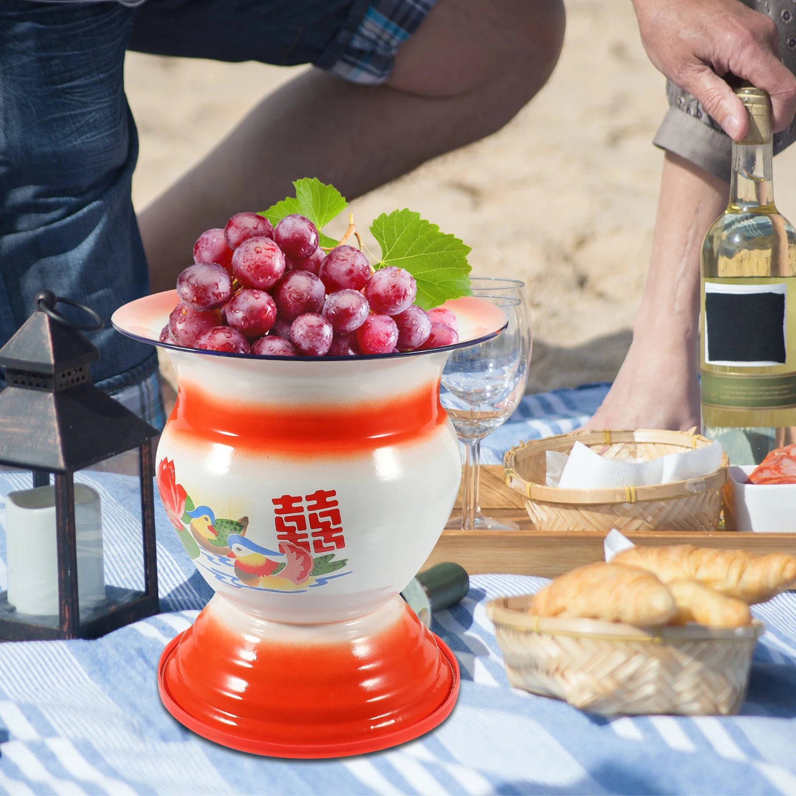 Enamel Fruit Basket Creative Storage Container Kitchen Counter Desktop Decor Xi Character Chinese Theme
Enamel Fruit Basket Creative Storage Container Kitchen Counter Desktop Decor Xi Character Chinese Theme