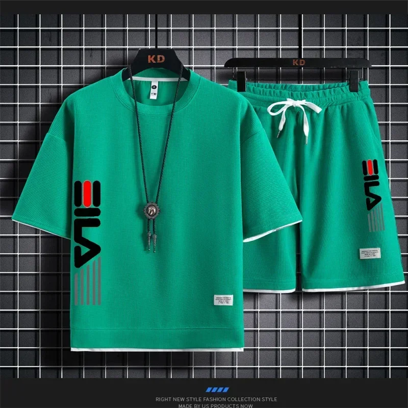2026 Summer New Casual Men's Short-sleeved T-shirt and Shorts 2-piece Outdoor Men's Round-neck Short-sleeved Sportswear T-Shirts
2026 Summer New Casual Men's Short-sleeved T-shirt and Shorts 2-piece Outdoor Men's Round-neck Short-sleeved Sportswear T-Shirts