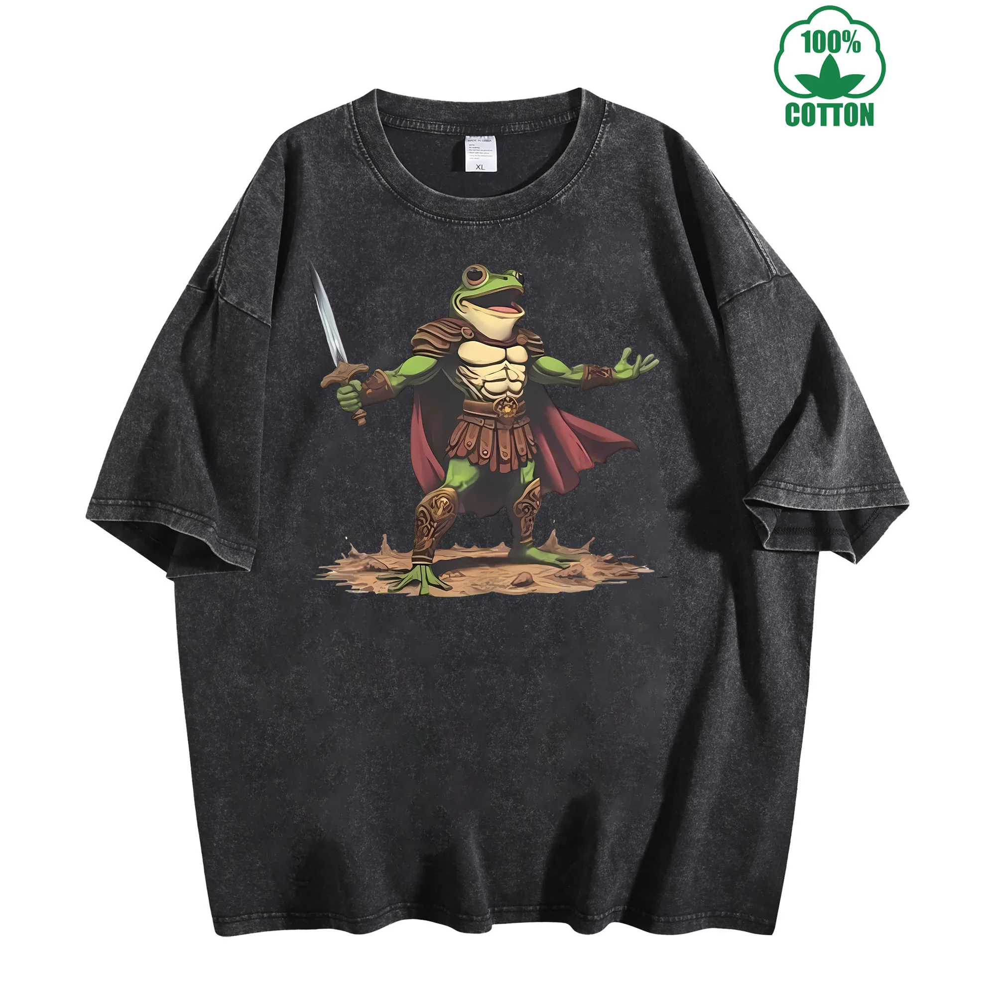 Frog Warrior Vintage Washed T-Shirt 230g 100% Cotton Comfortable Oversized Streetwear Unisex
Frog Warrior Vintage Washed T-Shirt 230g 100% Cotton Comfortable Oversized Streetwear Unisex