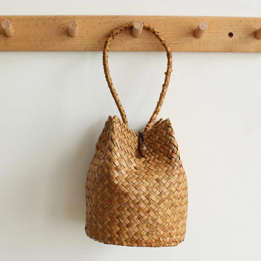 Brown Seaweed Straw Basket Souvenir Tote Bag for Women Gift Packaging Beach Woven Reusable Handbag Dating Photography
Brown Seaweed Straw Basket Souvenir Tote Bag for Women Gift Packaging Beach Woven Reusable Handbag Dating Photography